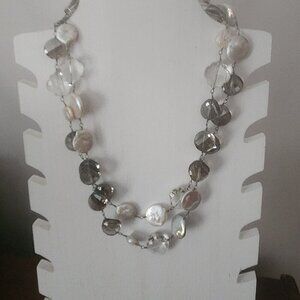 Chico's Silver-tone Necklace with Mother of Pearl